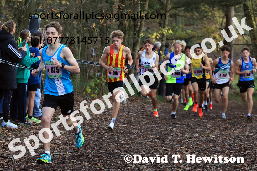 Boys Under-15s 2025 National Cross Country Relays, Berry Hill Park, Mansfield. Photo: David T. Hewitson/Sports for All Pics